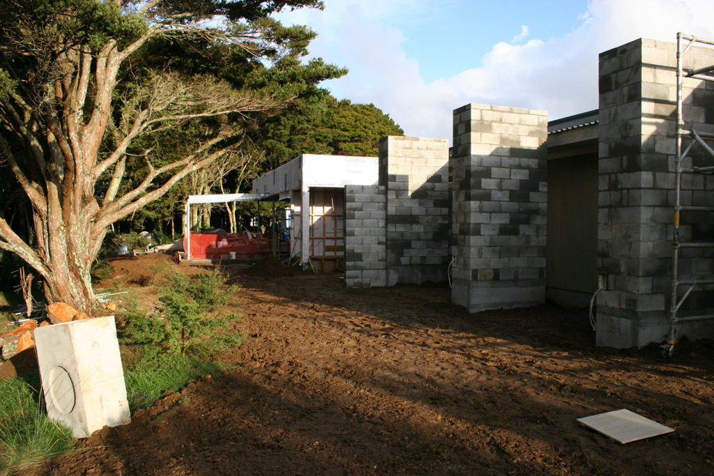 Early stages of landscaping at the spa