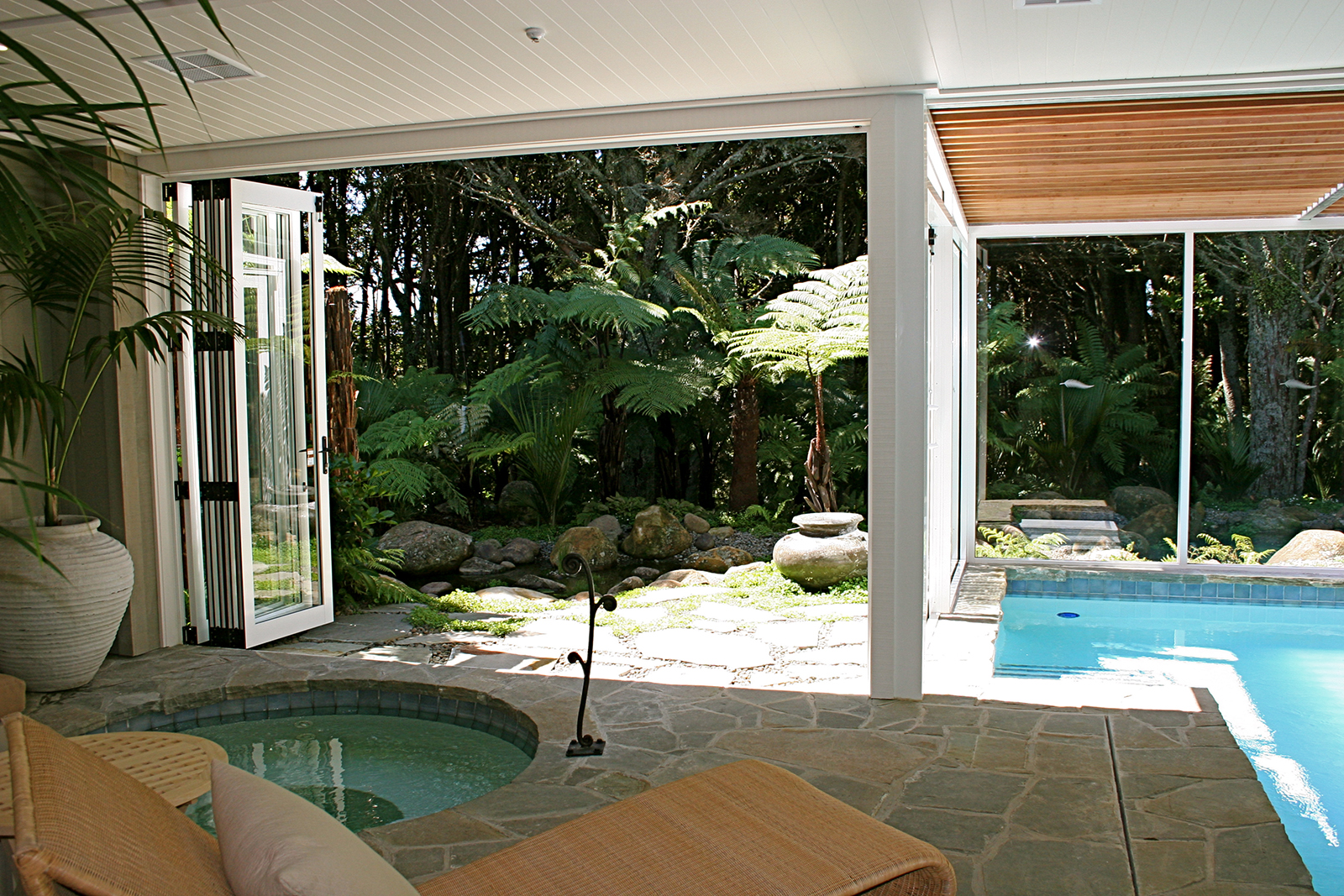 Landscaping around the spa by Hawthorn Landscape Architects