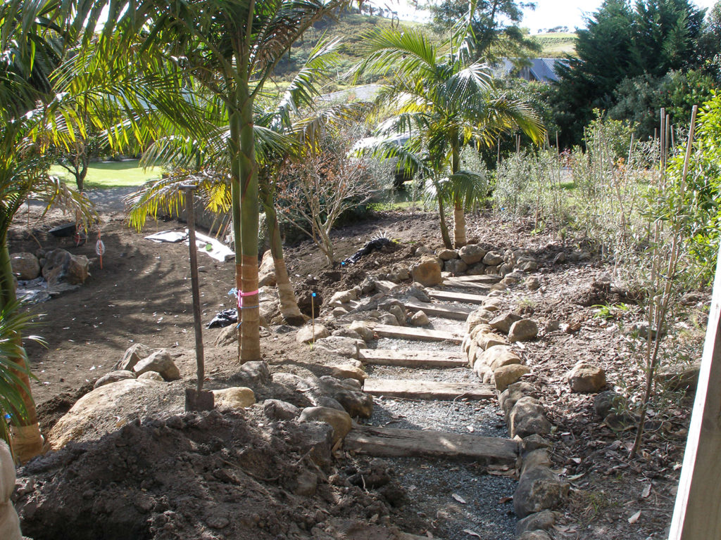 building the railway sleeper pathways